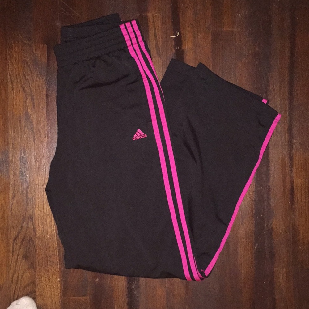 Adidas Pants with Pink Stripes